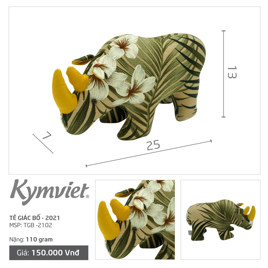Đồ Chơi Nhồi Bông Hình Tê Giác Bố Kymviet Craft