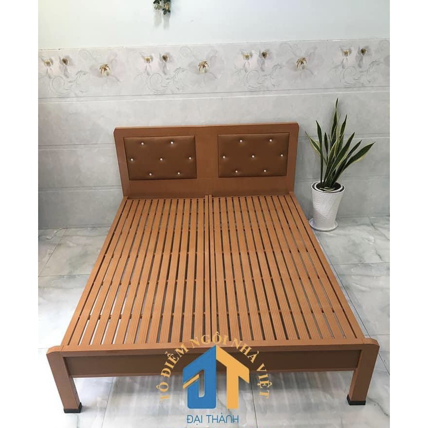 Giường sắt kiểu gỗ cao cấp Đại Thành 3 - 1M6X2M,  tháo lắp dễ dàng, miễn phí vận chuyển nội thành Hà Nội