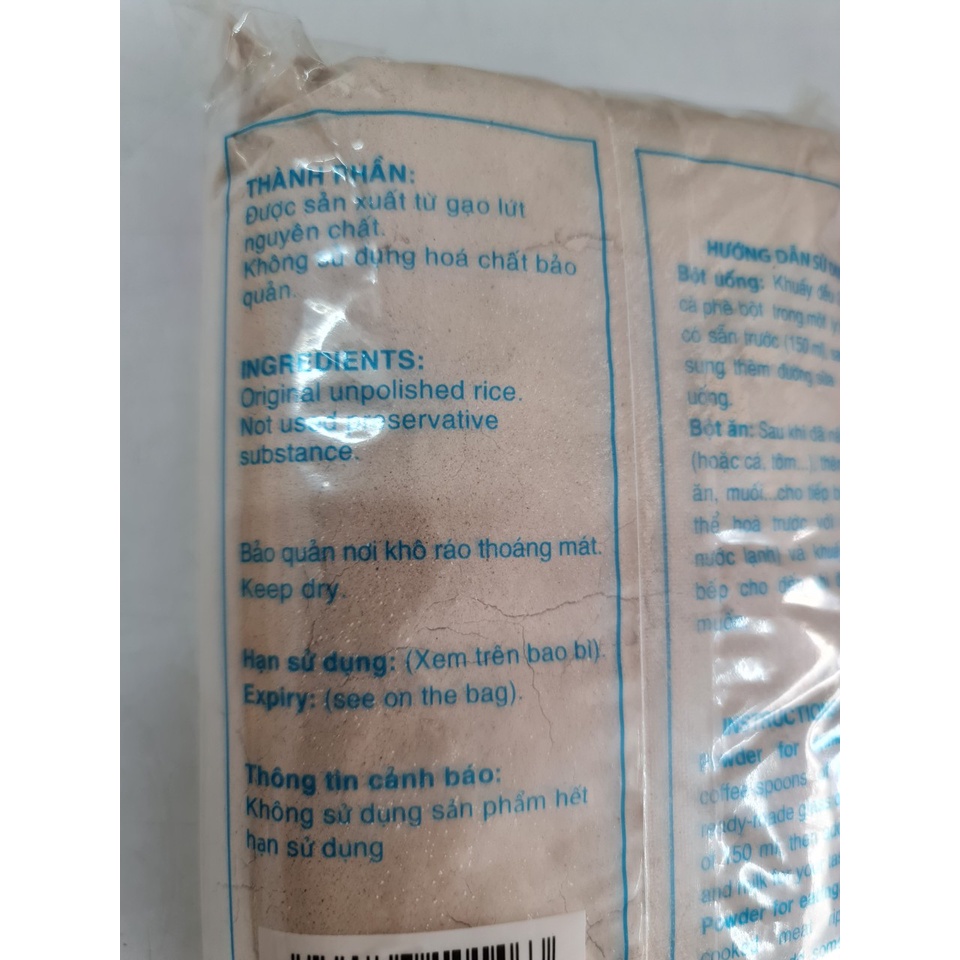 [Gói 500g] BỘT GẠO LỨT NGUYÊN CHẤT [VN] BÍCH CHI Brown Rice Powder (vvk-hk)