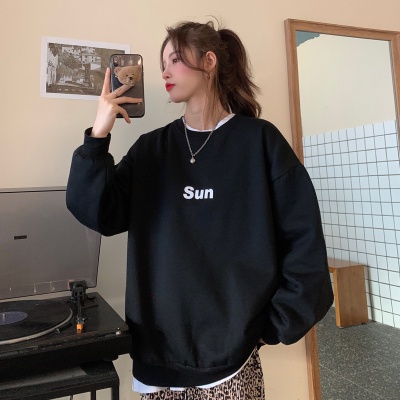 【ZHELIHANGFEI】Áo Thun Tay Dài Form Rộng Họa Tiết In Dễ Phối Đồ