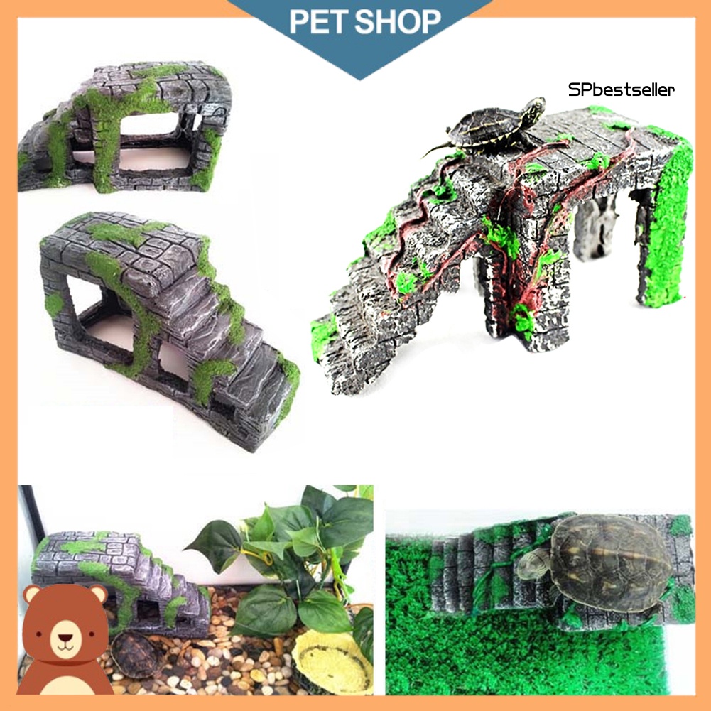 Mô Hình Hòn Non Bộ Bằng Nhựa Resin Dùng Trang Trí Bể Nuôi Rùa / Bò Sát