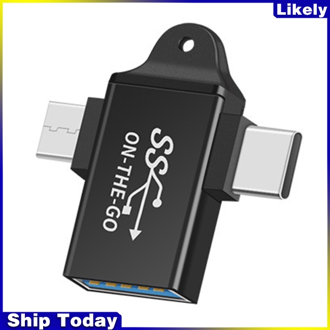 Đầu Chuyển Đổi Otg Type-c / micro Sang Usb 2 Trong 1 Đa Năng Cho Android