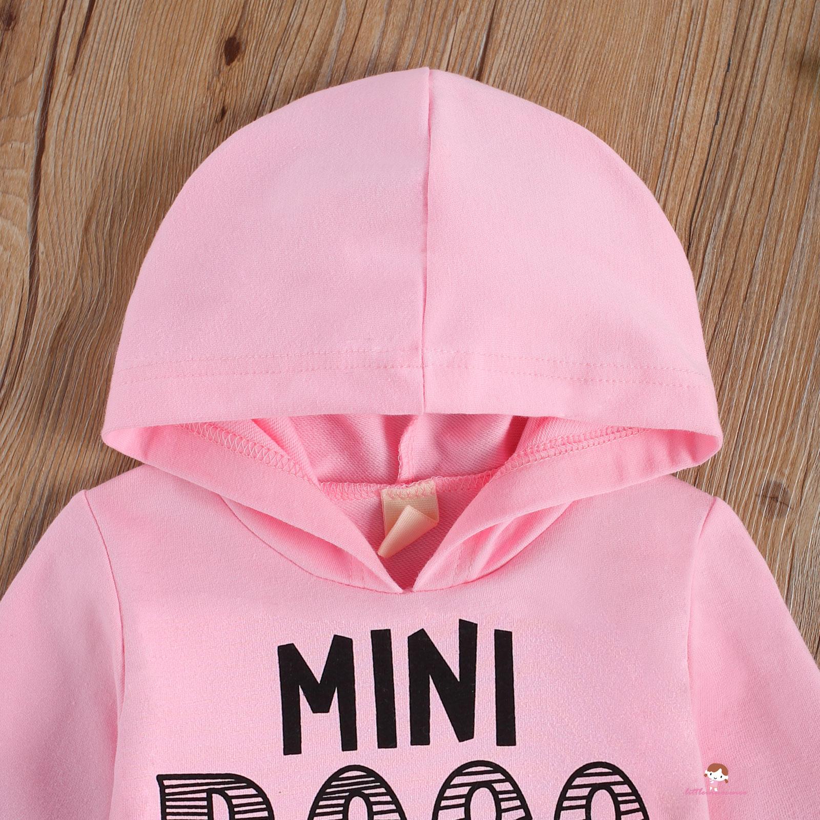 Áo Hoodie Tay Dài Cổ Tròn In Chữ Cho Bé 0-3 Tuổi