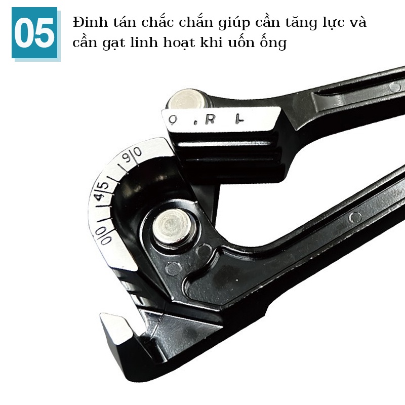 Vam uốn ống đồng 3 trong 1 TACTIX 33901 sắt 90 độ tiêu chuẩn chất liệu hợp kim thép giúp tăng lực uốn