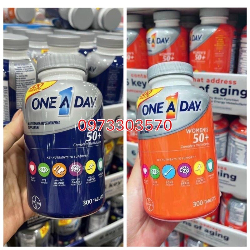 Date/2025 viên Uống One A Day Men 50+Lọ 300 viên