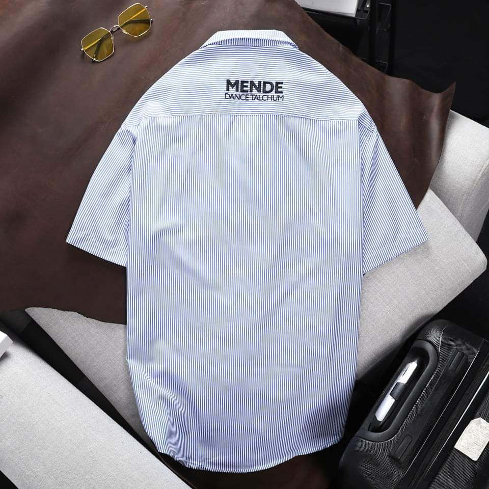 MENDE - Dance Mask - Áo sơ mi nam tay ngắn full sọc Hàn Quốc - Có 3 màu