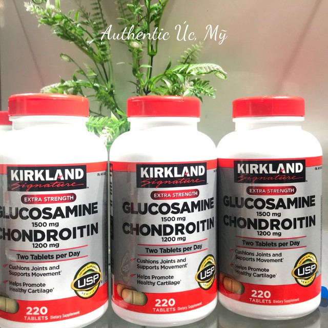 Viên uống bổ khớp Kirkland 220 viên Mỹ Glucosamin 1500mcg + Chondroitin 1200mcg
