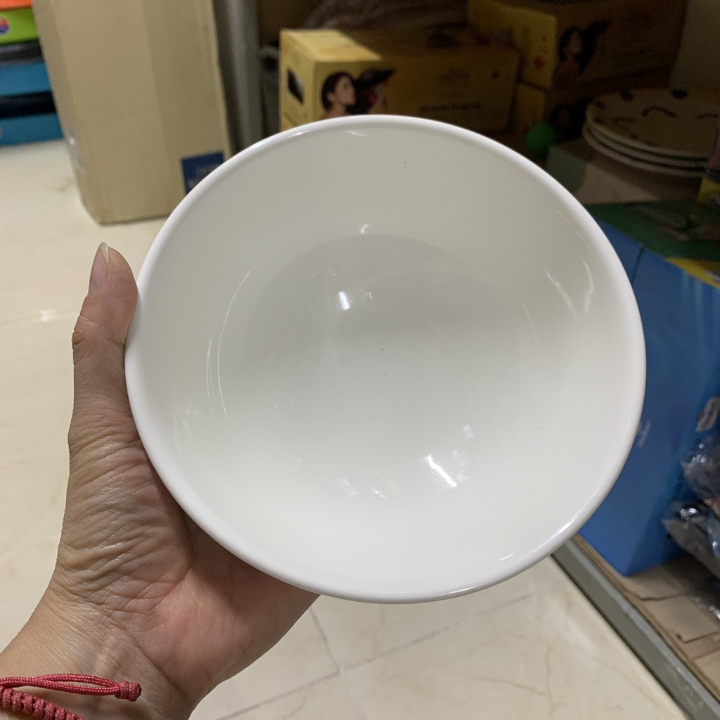 Bát tô sứ nhỡ màu trắng 15,5cm (quà tặng Dutchlady)