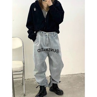 Quần Jean Baggy Nam In Chữ - Baggy Ống Rộng Phong cách- Jean dày dặn
