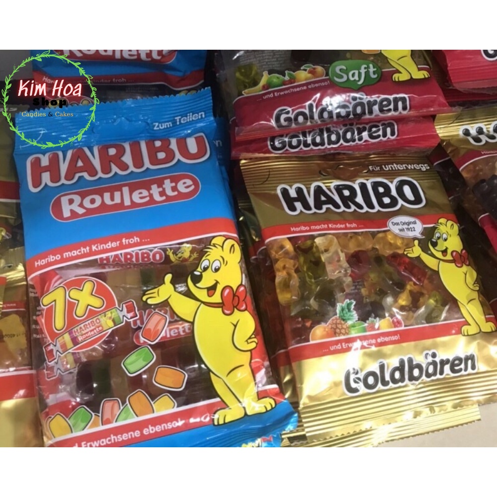 Kẹo Dẻo HARIBO Goldbaren & Roulette hương vị trái cây EU - MADE IN GERMANY