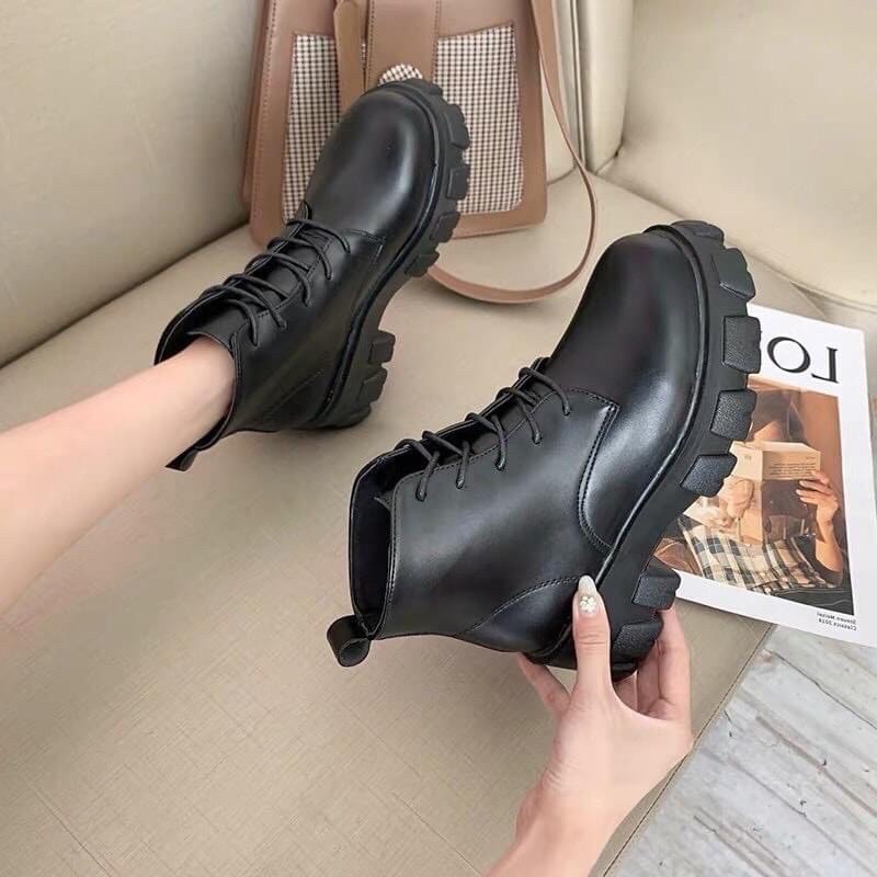 [ORDER] Giày boots nữ cao cổ buộc dây màu đen cá tính đơn giản đế đinh đẹp mới xinh thời trang năng động🍓🍓 | BigBuy360 - bigbuy360.vn