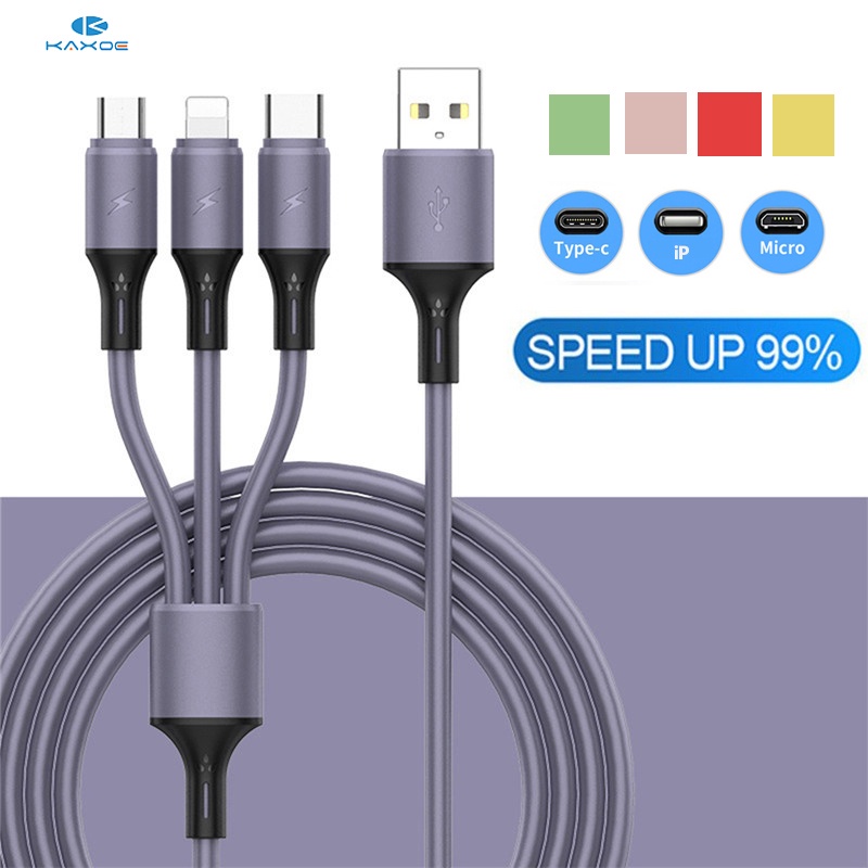 Dây Cáp Sạc Nhanh KAXOE Cho Ip 3 Trong 1 Tiện Lợi