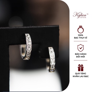 Khuyên tai bạc nữ Kylan Silver KL0112 đính đá kim cương nhân tạo