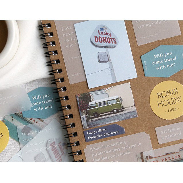 Bộ 30 tờ giấy ghi thông điệp Quotes trang trí Bullet Journal, điện thoại, sổ