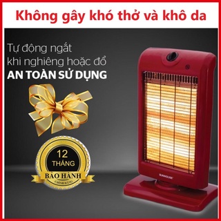 Đèn sưởi Sunhouse SHD7016 03 bóng , Công nghệ sưởi Halogen không gây khó thở và khô da, Làm ấm nhanh, tỏa nhiệt đều