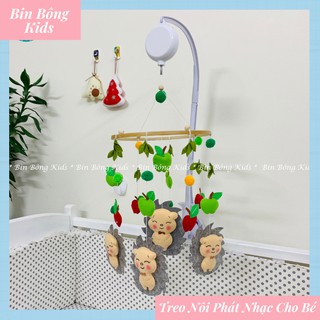 Treo nôi cho bé, đồ chơi treo cũi phát nhạc, 35 bản nhạc không lời, kích thích giác quan của bé phát triển