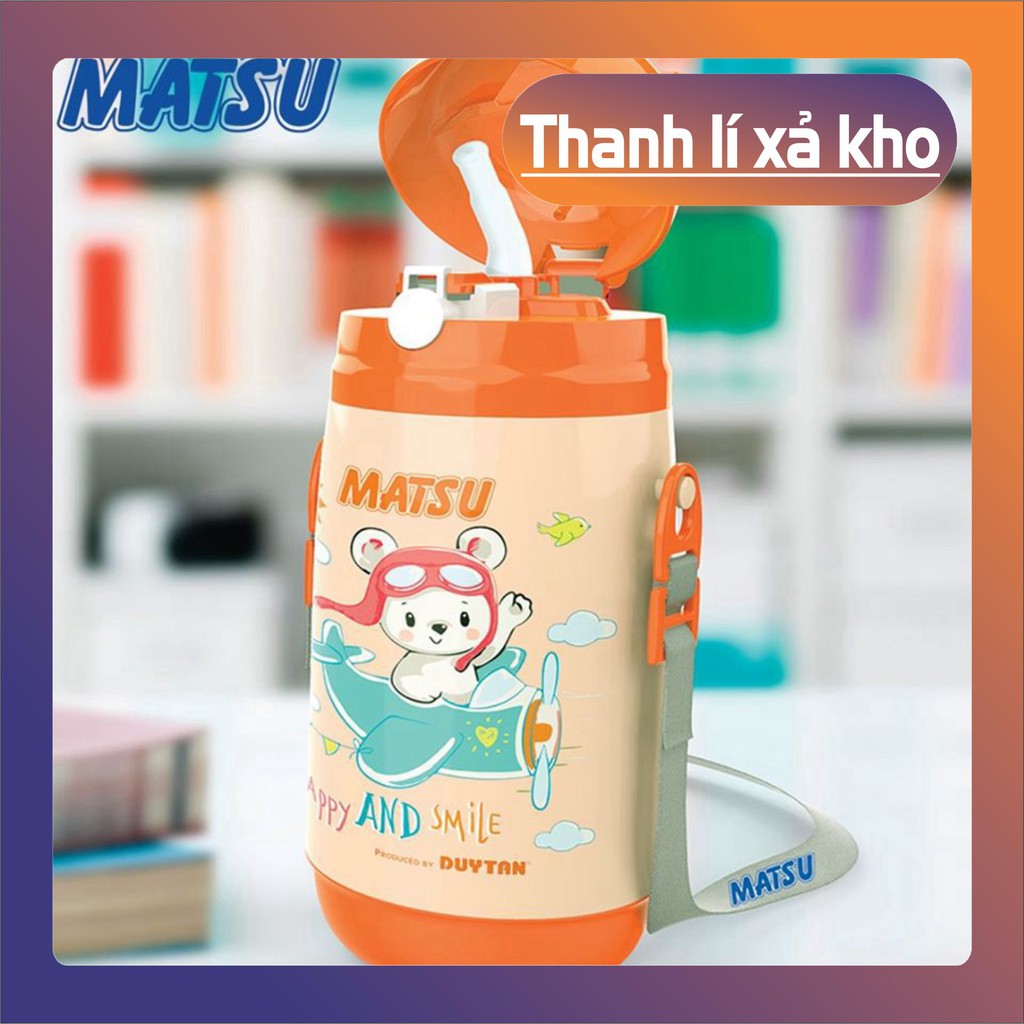 Bình Nước Học Sinh 𝑭𝑹𝑬𝑬𝑺𝑯𝑰𝑷 Bình Nước Giữ Nhiệt Matsu Duy Tân Có Ống Hút