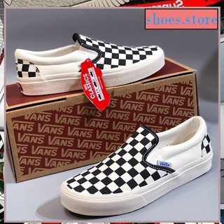 Giày_vans lười caro nam nữ, vans caro thể thao fom chuẩn hàng đẹp full box bill