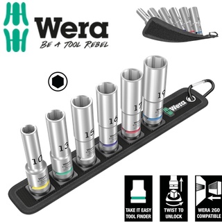 Bộ đầu tuýp dài 1/2" gồm 6 cái Belt C Deep 1 socket set Wera 05004565001