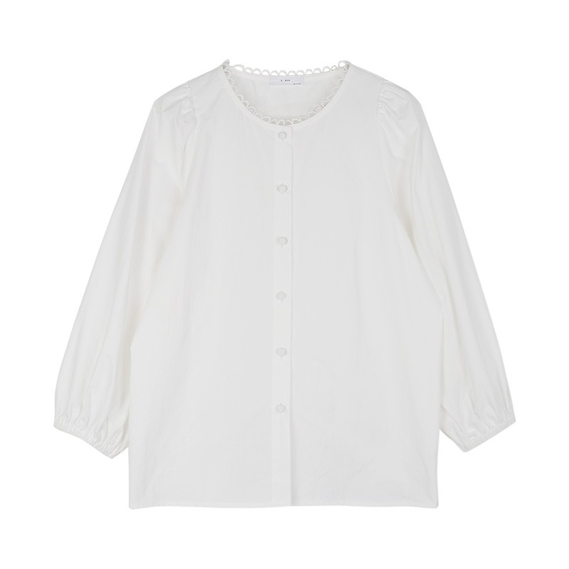 Áo sơmi trắng cổ đăng ten (AS08)-Hàng có sẵn