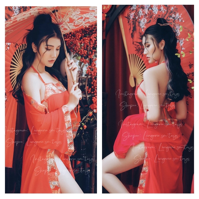 Set Yếm Choàng Trung Hoa ME1006| Chinese Kimono | Trang Phục Cổ Phong Tàu Gợi Cảm