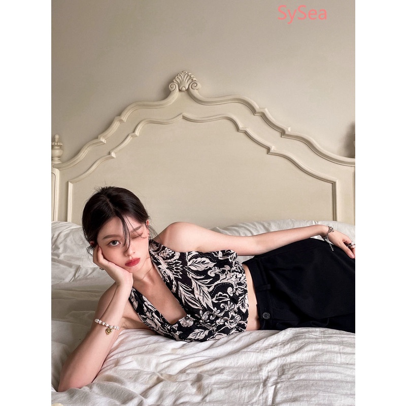 Áo kiểu croptop cổ yếm thời trang mùa hè quyến rũ dành cho nữ