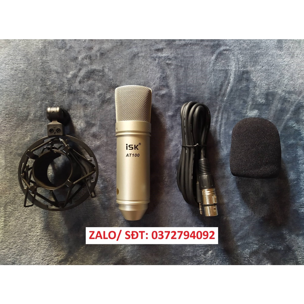 Bộ mic thu âm ISK at100 chính hãng sound card xox k10 2020 phiên bản tiếng anh chân màng dây live đầy đủ tặng tai nghe