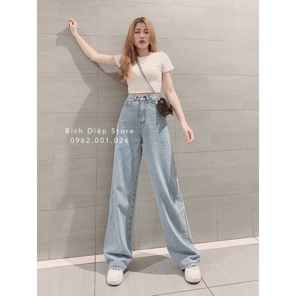 Quần Jean Nữ Ống Rộng Form Culottes Siêu Tôn Dáng - Mã J01