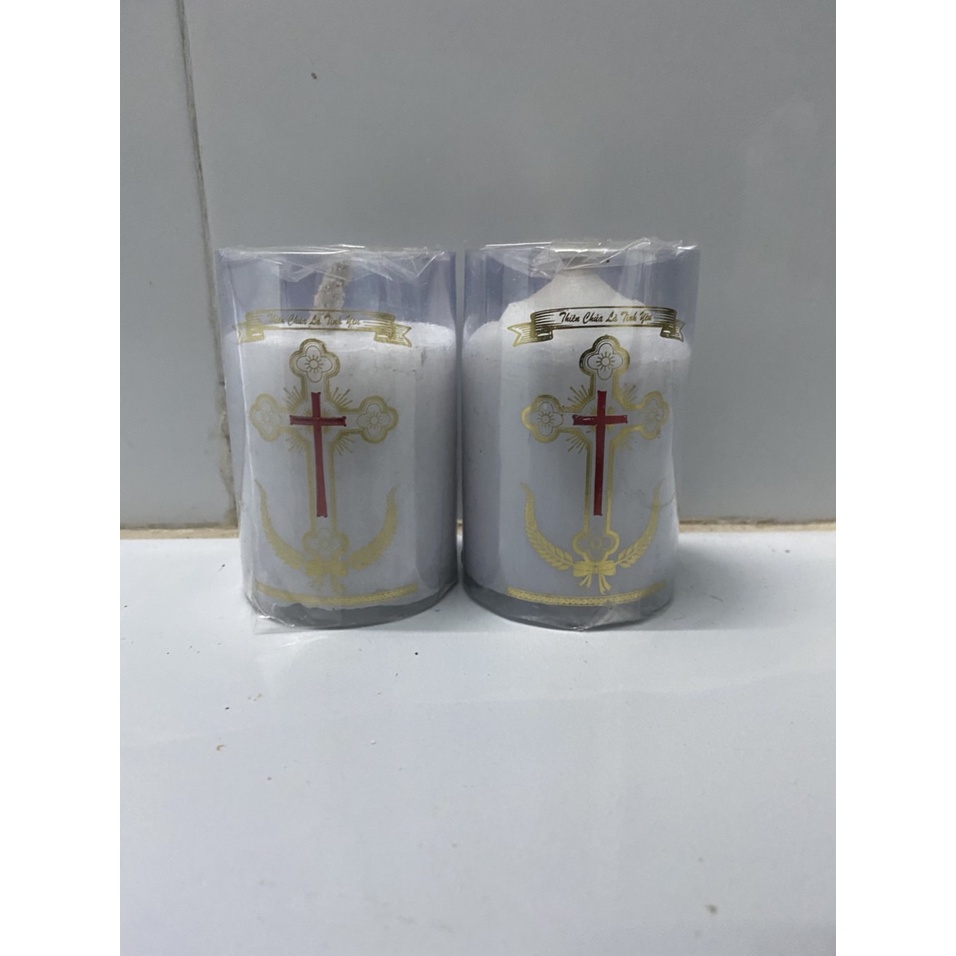 225. Cặp đèn cầy công giáo 6cm