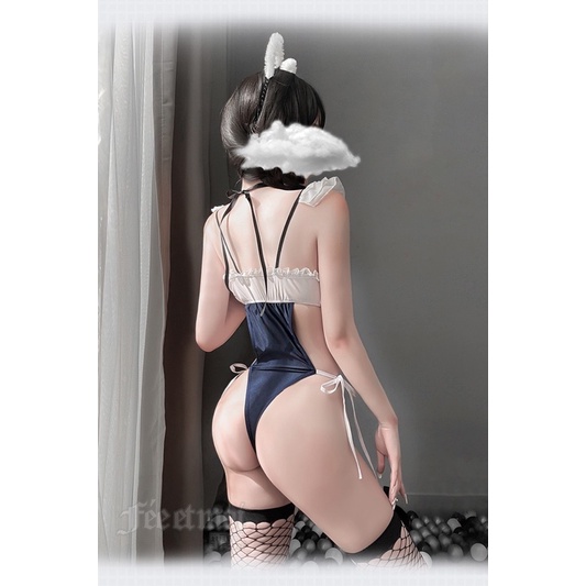 FM6919 Bodysuit Đan Dây Điểm Nơ Dễ Thương - Hông Buộc Lả Lơi Quyến Rũ • Jumsuit Mặc Nhà Gợi Cảm Đê Mê | BigBuy360 - bigbuy360.vn