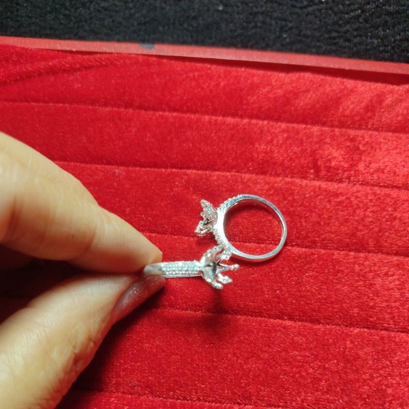 HỌNG NHẪN - PHÔI XÁC NHẪN BẠC TA TỰ LẮP ĐÁ size 17mm