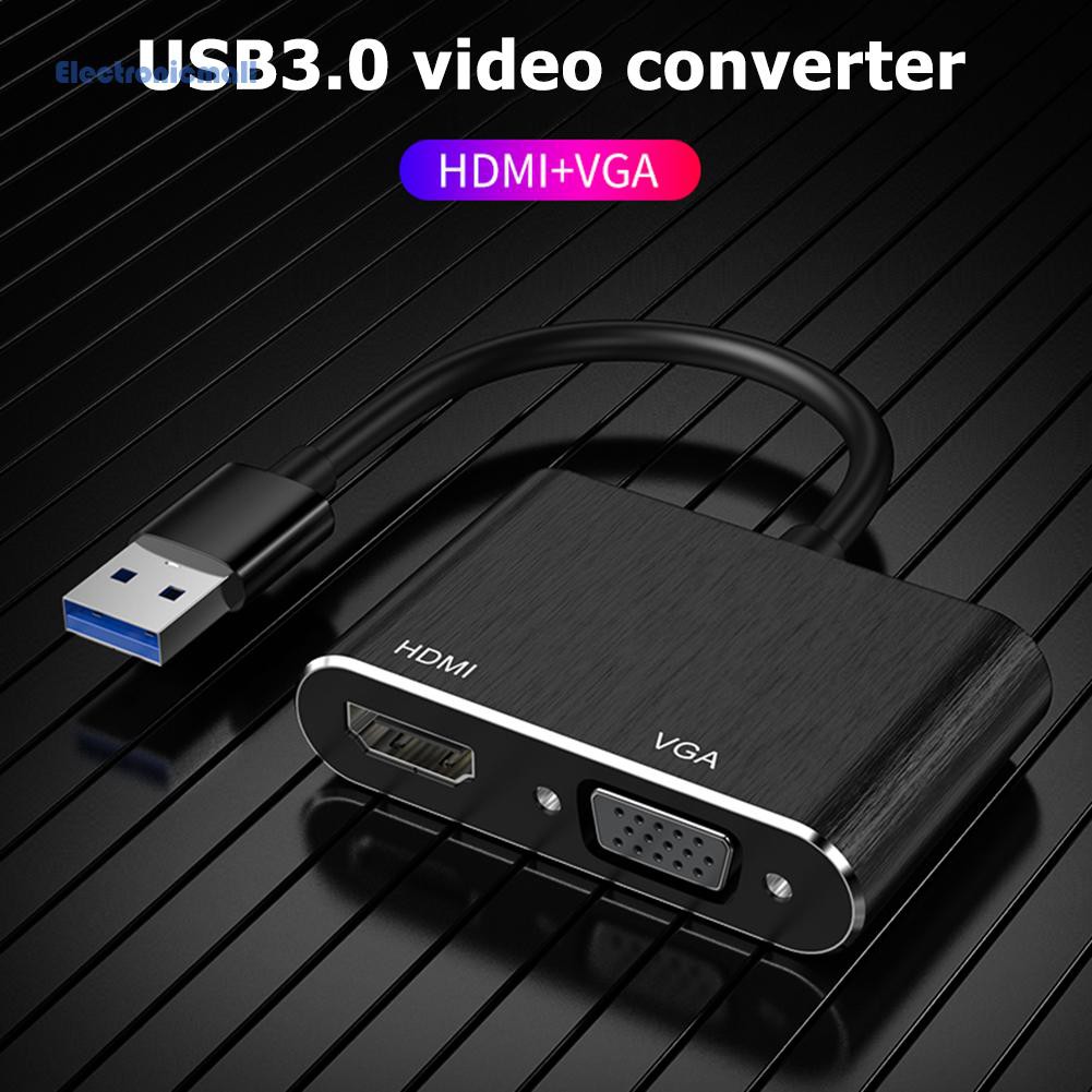 Đầu Chuyển Đổi Usb 3.0 Sang Hdmi Vga 2 Trong 1 1080p Cho Màn Hình Laptop