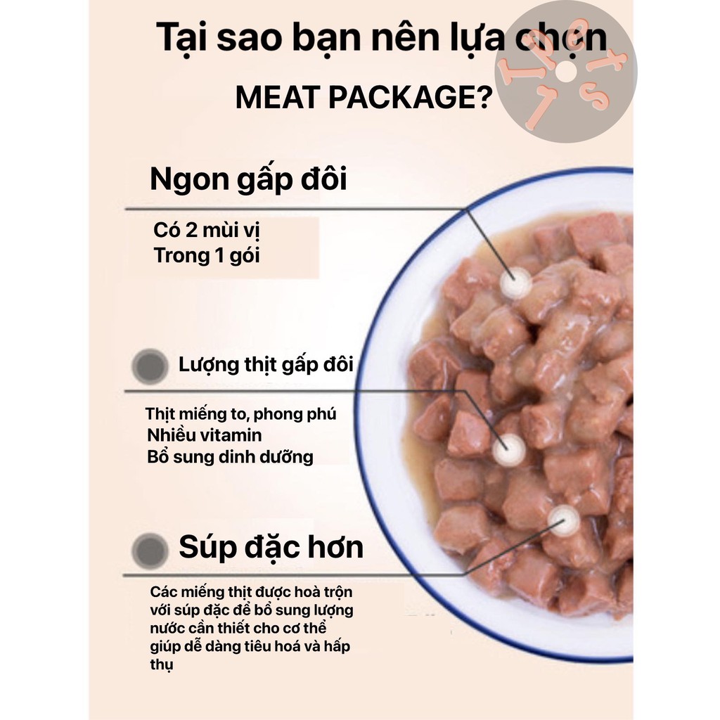 Pate dạng sốt cho chó MEAT PACKAGE bao bì mới 95g