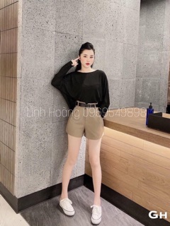 ÁO THUN GIẤY NỮ DÀI TAY ĐAN HẠT SAU LƯNG