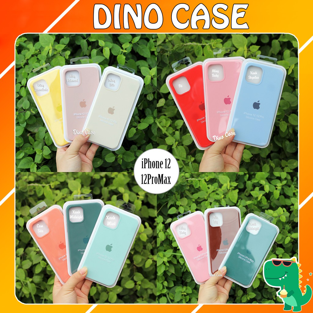 Ốp lưng iphone FULL VIỀN Chống bẩn 20 màu silicon case cho 12 / 12Pro / 12 Promax - Dino Case | BigBuy360 - bigbuy360.vn
