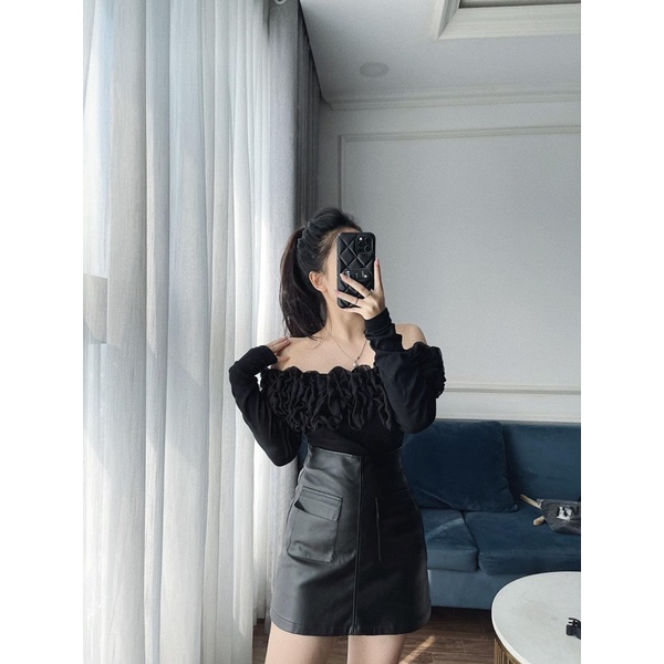 ÁO TĂM TRỄ VAI HOA HỒNG ĐEN | BigBuy360 - bigbuy360.vn