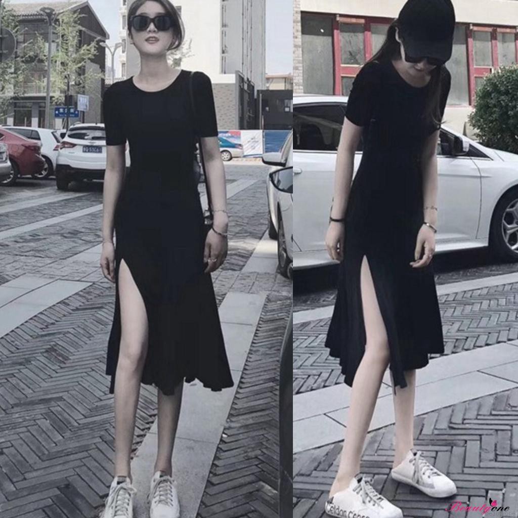Đầm Body tay ngắn thiết kế xẻ quyến rũ