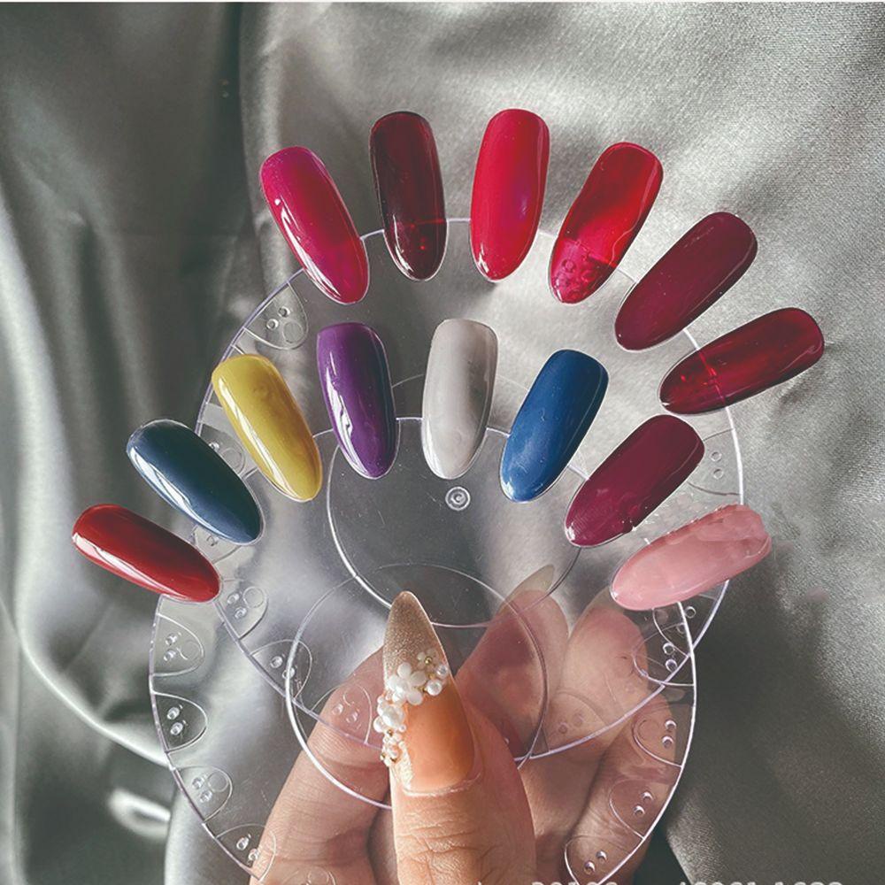 Giá Đỡ Trưng Bày Lọ Sơn Móng Tay Bằng Nhựa Hình Tròn Có Thể Tháo Rời Tiện Lợi Dành Cho Salon