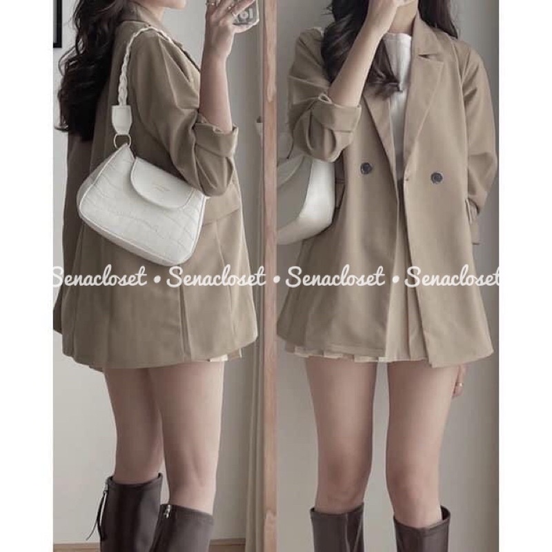 ÁO KHOÁC BLAZER 1 LỚP Tay Dài FORM TÂY rộng rãi dáng dài siêu đep (Ảnh thật)