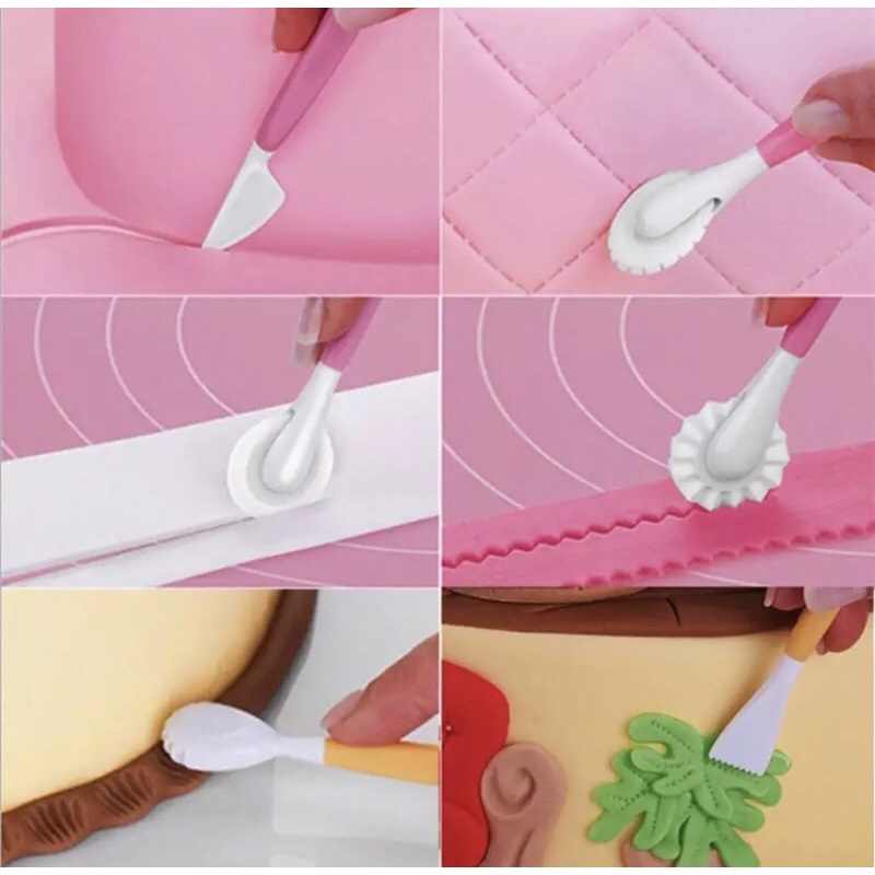 Bộ 4 que răng cưa làm bánh bao,trung thu hiện đại, fondant
