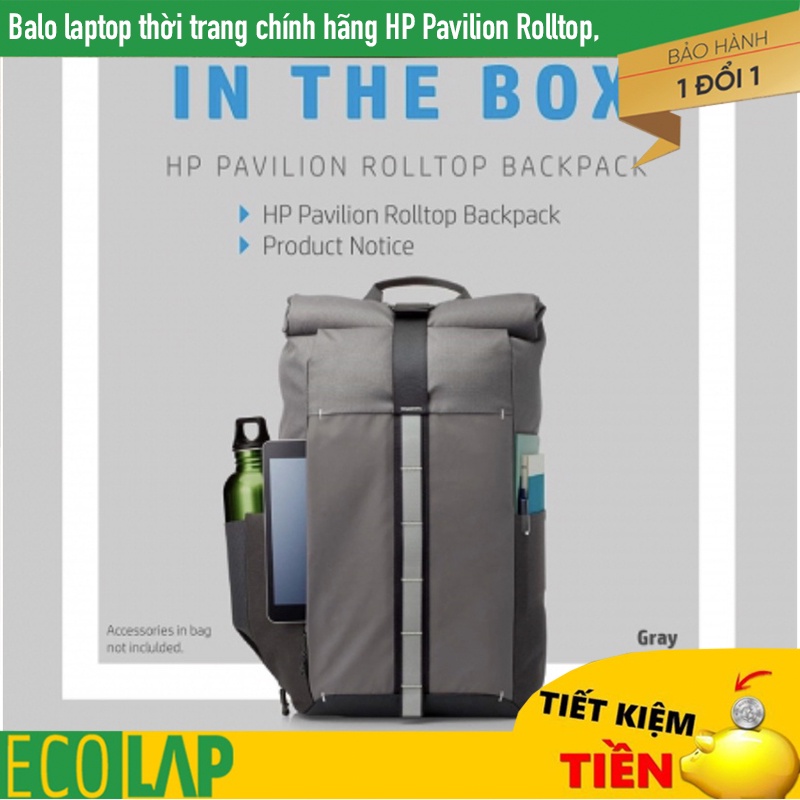 Balo Laptop cao cấp, balo công tác, balo du lịch chống nước chính hãng HP Pavilion Rolltop