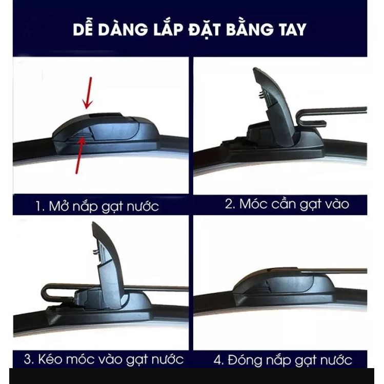 01 Gạt mưa silicon* ô tô ' xe hơi ' xe tải '  Hãng Doly - siêu mềm, siêu sạch, siêu êm