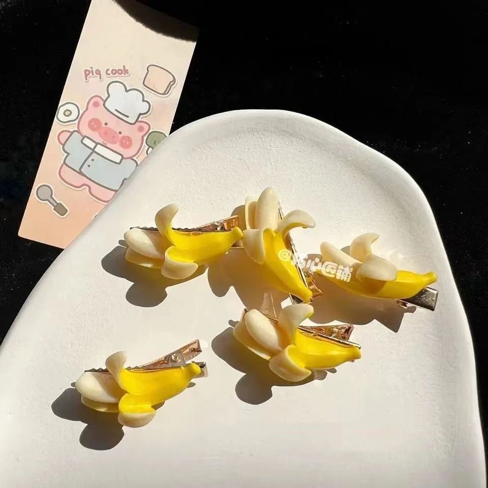 Kẹp Tóc Hình Trái Chuối Dễ Thương Phong Cách Hàn Quốc Cho Bé Gái