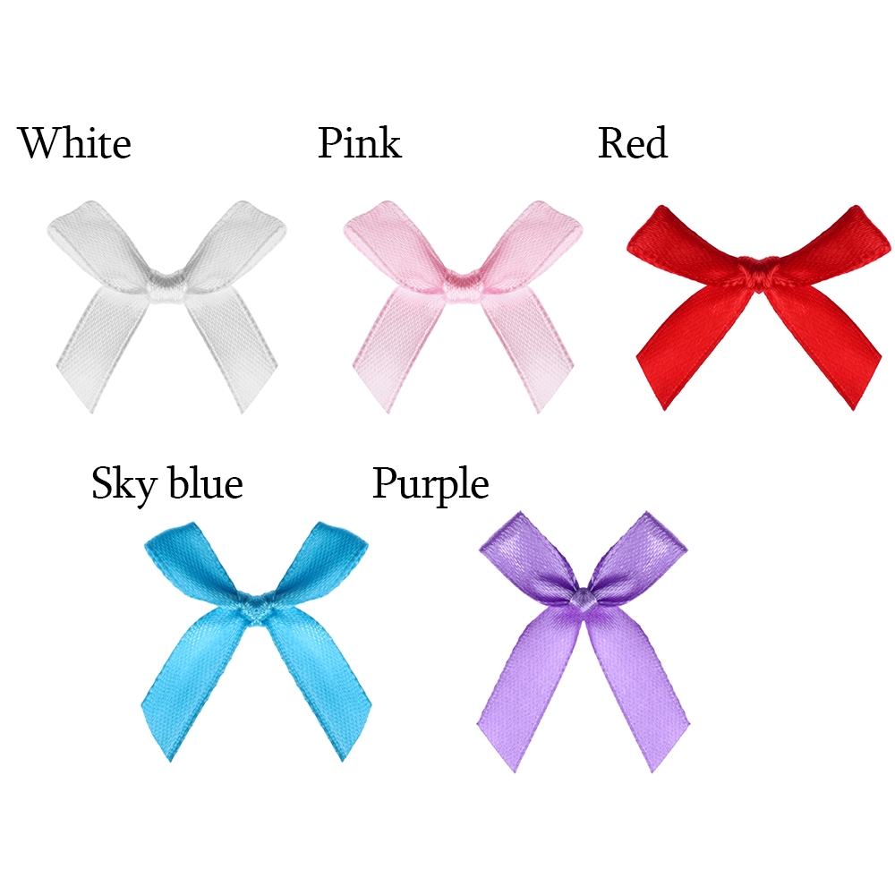 Set 100 nơ ruy băng satin trang trí đồ thủ công