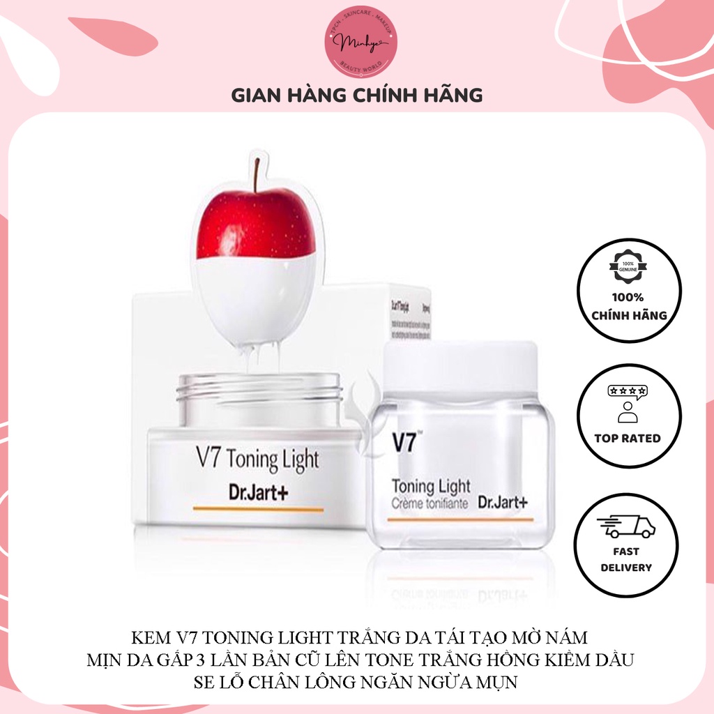 Kem V7 Toning Light, Kem Trắng Da Tái Tạo Mờ Nám Mịn Da Gấp 3 Lần Bản Cũ Lên Tone Trắng Hồng Kiềm Dầu Se Khít Lỗ Chân Lô