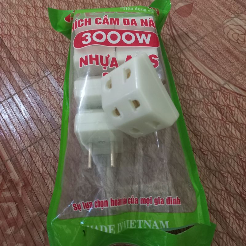Ổ cắm điện chia 3 - Đầu nối chia điện đa năng 3 cửa chịu tải 3000W