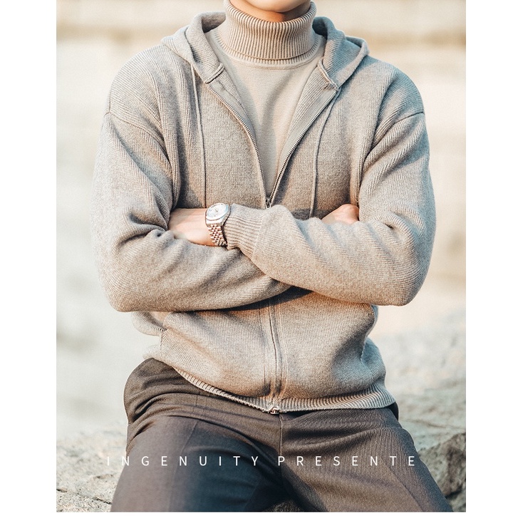 Áo Hoodie Lụa Dệt Kim H3, Khoá Zip Mùa Đông Ấm Áp