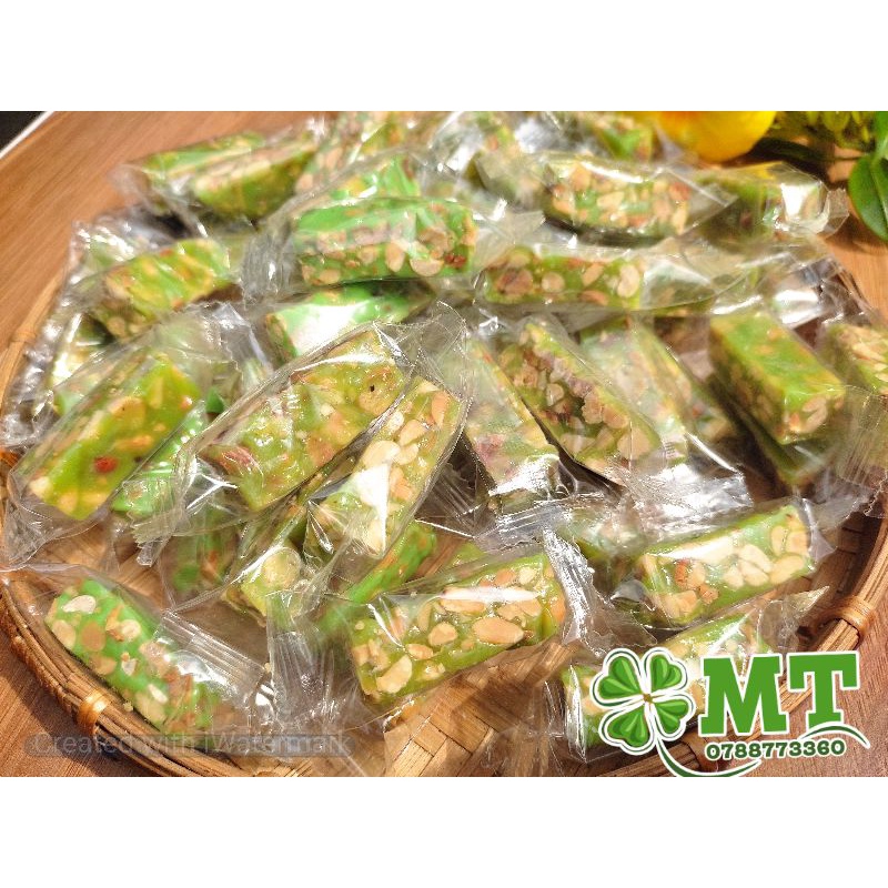 Kẹo đậu phộng nước cốt dừa lá dứa 500g