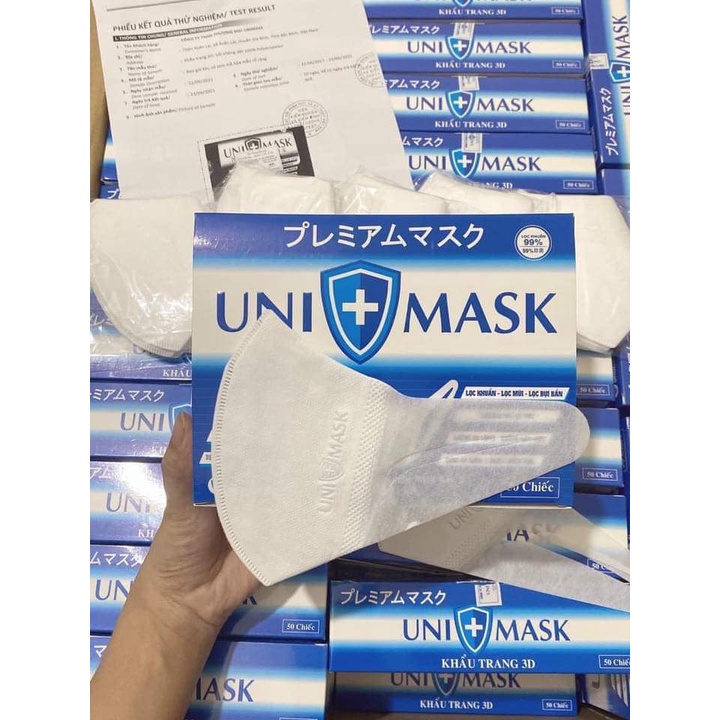 Khẩu Trang 3d Uni mask, Monji chính hãng kháng khuẩn, chống bụi mịn công nghệ Nhật Bản