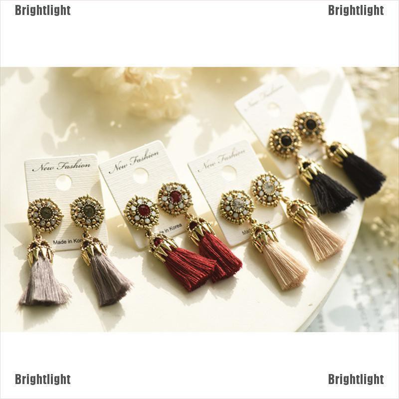 Hoa Tai Dáng Dài Đính Đá Pha Lê Thanh Lịch Cho Nữ